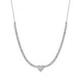 Agent Jewel - 14k White Gold Classic 4-prongs Diamond Tennis Chain Necklace