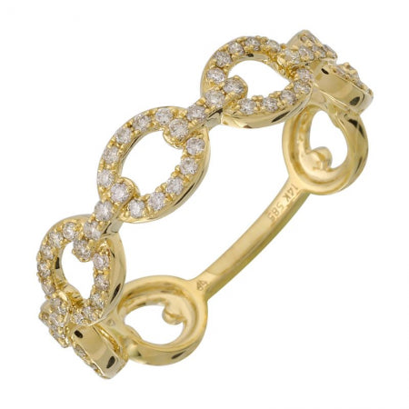 Agent Jewel - 14k Yellow Gold Link Diamnd Ring