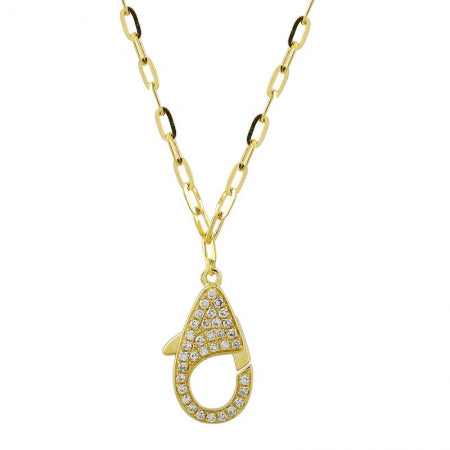 Agent Jewel - 14k Yellow Gold Diamond Lobster Hanging Link Necklace