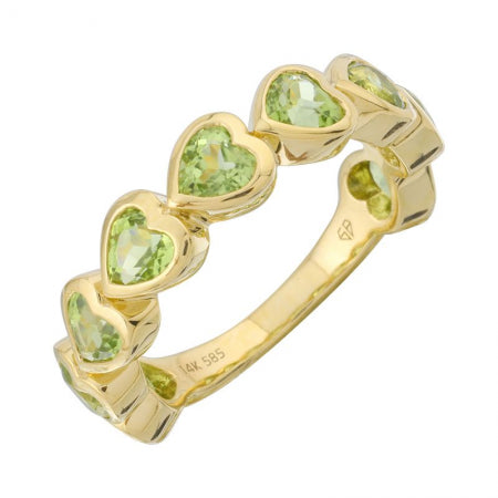 Agent Jewel - 14k Yellow Gold Heart Shape Peridot Ring
