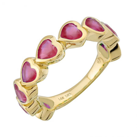 Agent Jewel - 14k Rose Gold Heart Shape Ruby Ring