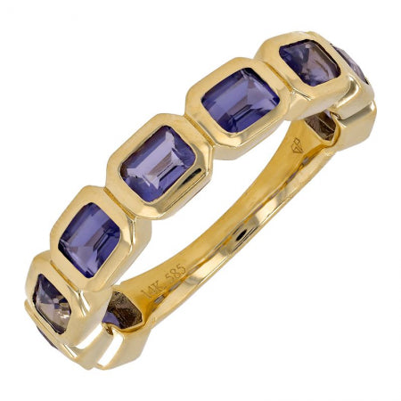 Agent Jewel - 14k Yellow Gold Emerald Shape Iolite Ring
