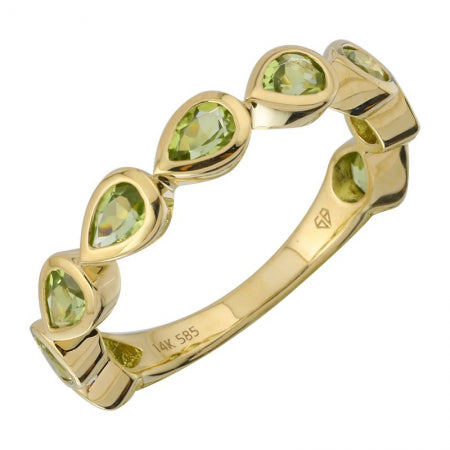 Agent Jewel - 14k Yellow Gold Pear Shape Peridot Ring