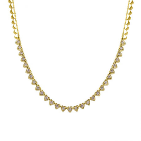 Agent Jewel - 14k Yellow Gold Heart Shape Mount Diamond Necklace