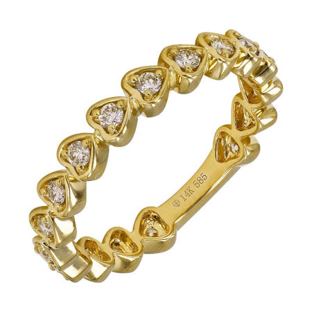 Agent Jewel - 14k Yellow Gold Heart Shape Mount Diamond Ring