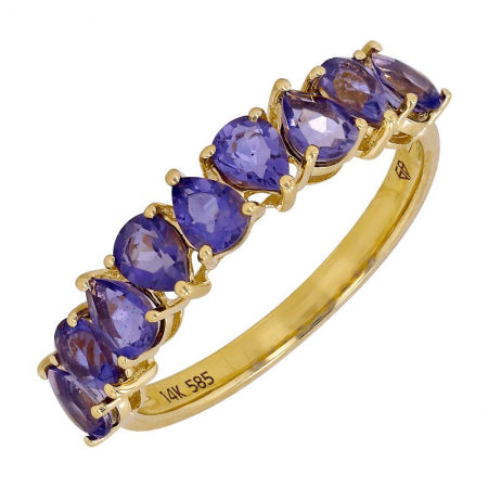 Agent Jewel - 14k Yellow Gold Pear Shape Iolitez Ring