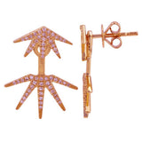 14k Yellow Gold Diamond Jacket Earrings