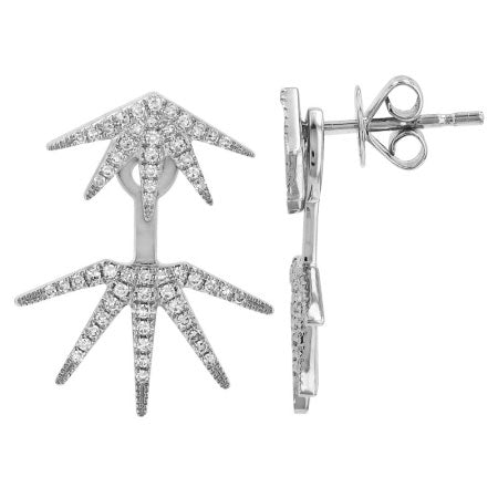 14k Yellow Gold Diamond Jacket Earrings
