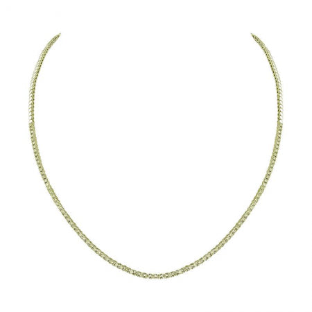 Agent Jewel - 14k Yellow Gold Diamond Tennis Necklace / Half Way