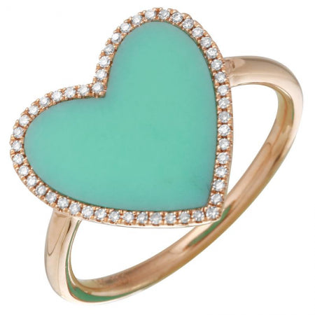 Agent Jewel - 14k Rose Gold Gemstone Heart Ring