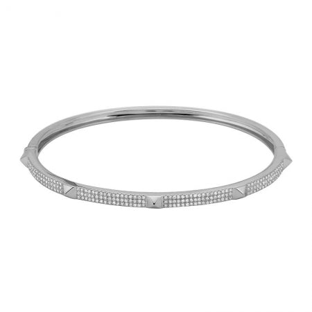 Agent Jewel - 14k White Gold Diamond Pyramid Bangle