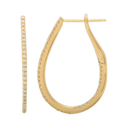 Agent Jewel - 14k Yellow Gold Diamond Hoop Earrings