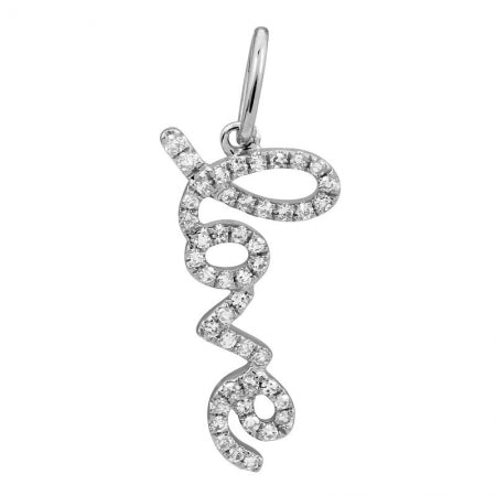 Agent Jewel - 14k Whie Gold Love Diamond Necklace Charm