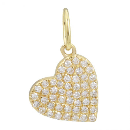 Agent Jewel - 14k Yellow Gold Heart Diamond Necklace Charm