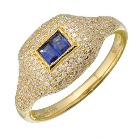 Agent Jewel - 14k Yellow Gold Sapphire Signet Ring