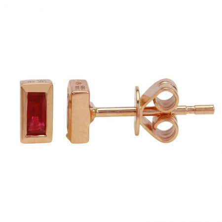 Agent Jewel - 14k Rose Gold Ruby Stud Earrings