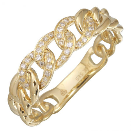 Agent Jewel - 14k Yellow Gold Diamond Cuban Link Ring